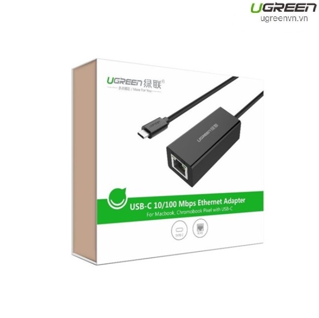 Cáp chuyển Usb Type C to Lan 10/100 Mbps Ugreen 30287 Cao Cấp Chính Hãng